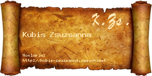 Kubis Zsuzsanna névjegykártya